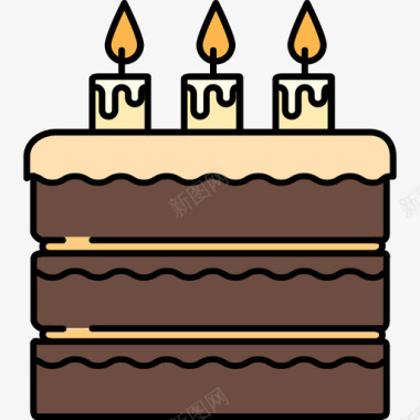生日蛋糕食品和饮料12彩色128px图标图标