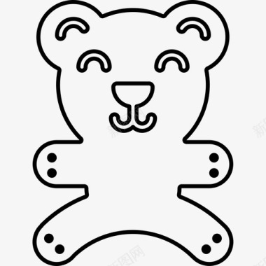 泰迪熊可爱毛茸茸的图标图标