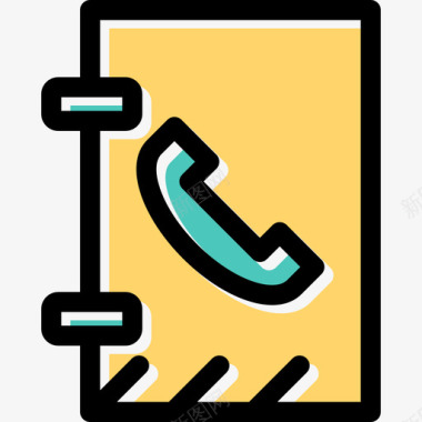 电话簿商务和办公元素线条颜色图标图标