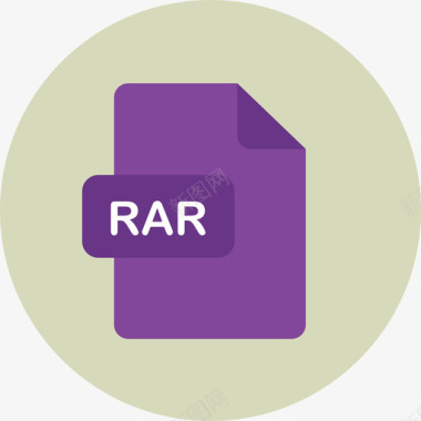 Rar文件类型2圆形平面图标图标