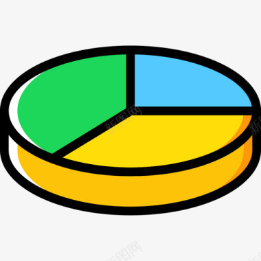 蓝绿黄色饼图搜索引擎优化和分析2黄色图标图标