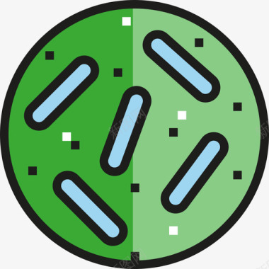 细菌细菌科学线性颜色图标图标