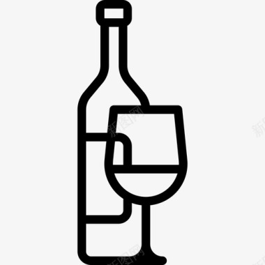 葡萄酒餐厅元素2线性图标图标