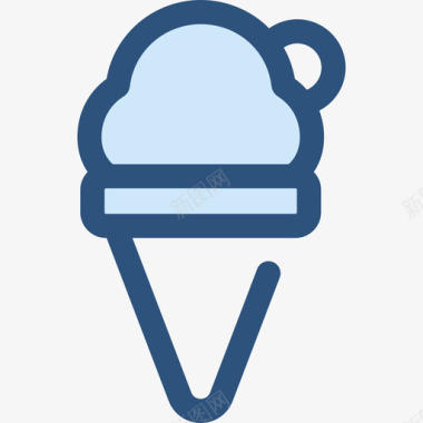 冰淇淋生日派对12蓝色图标图标