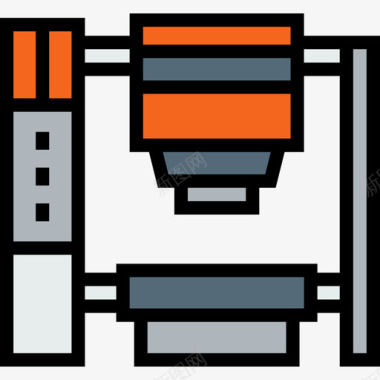 卡通工厂工业机器人工厂机械4线颜色图标图标
