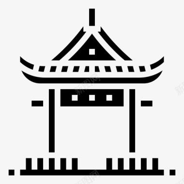 神社建筑中国图标图标