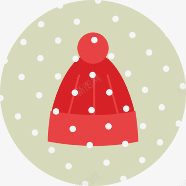 冬季帽子圣诞节8圆形扁平图标图标