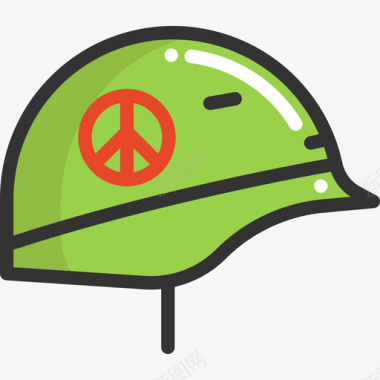 头盔和平主义元素2线性颜色图标图标