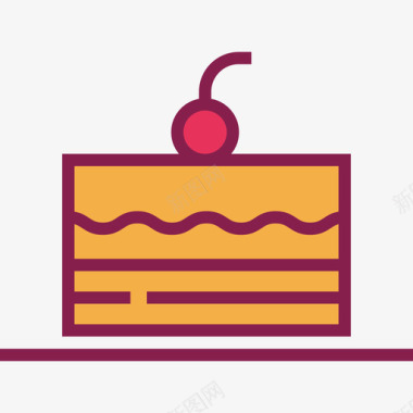 蛋糕生日派对8线性颜色图标图标