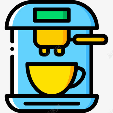 免抠咖啡机咖啡机咖啡厅10黄色图标图标