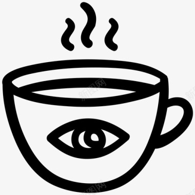 咖啡醒醒喝眼图标图标