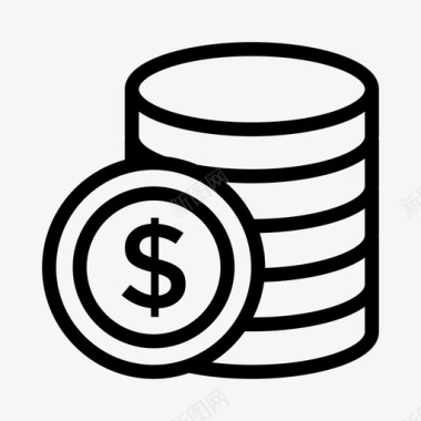 火焰美元图标美元硬币货币标志图标图标
