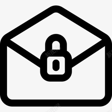 公共标识安全电子邮件计算机安全图标线性图标