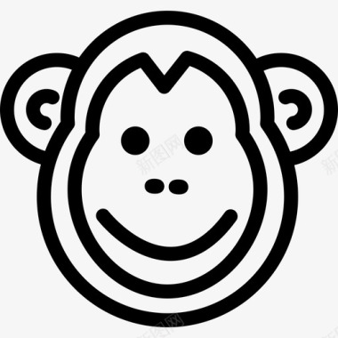 猴子动物头直系图标图标