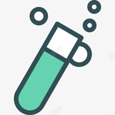 化学研究试管试管科学7线性颜色图标图标