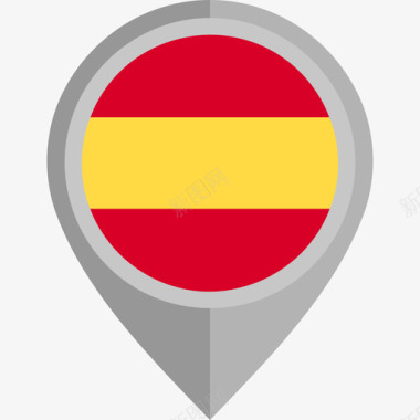 圆形UI西班牙国旗圆形图标图标