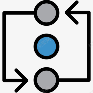 连接商务套件2蓝色图标图标
