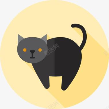 黑猫万圣节7扁平图标图标