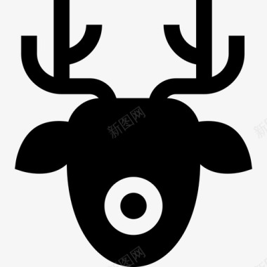 鹿冬季元素6填充图标图标