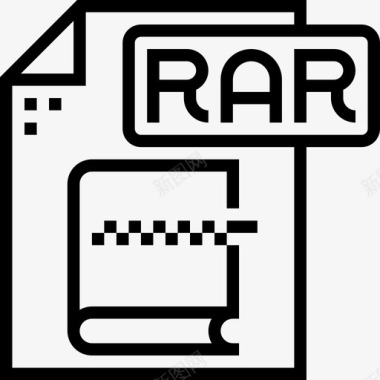Rar文件类型3线性图标图标