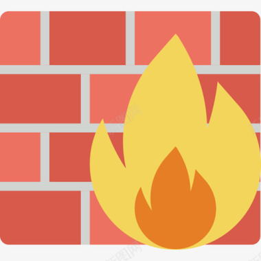 公共标识安全防火墙安全2扁平图标图标