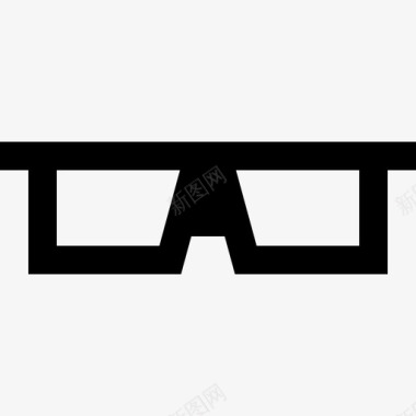 扁平化3D眼镜3d眼镜电影轮廓线性图标图标