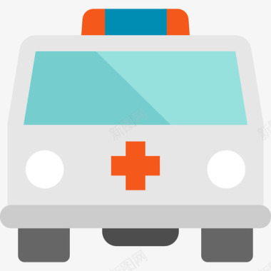 玩具救护车救护车交通图标集扁平图标