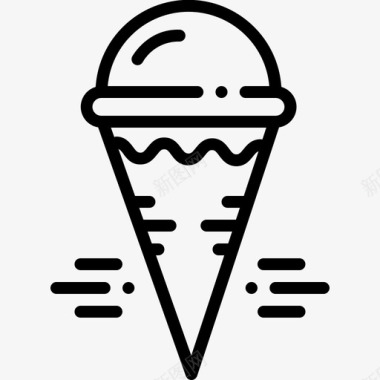 冰淇淋筒冰激凌清爽图标图标