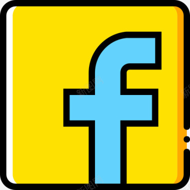 黄色春花Facebook社交媒体4黄色图标图标