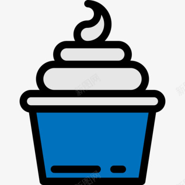 餐厅冷冻酸奶食品和餐厅大包装颜色线性颜色图标图标