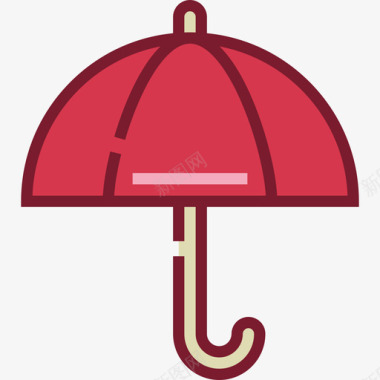 雨伞秋季5线型颜色图标图标