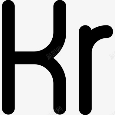 丹麦克朗货币要素线性图标图标