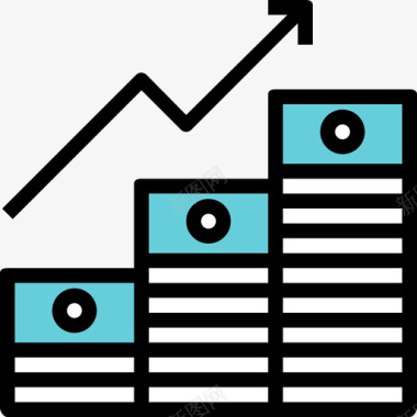 动态线条成长商业状况线条色彩图标图标