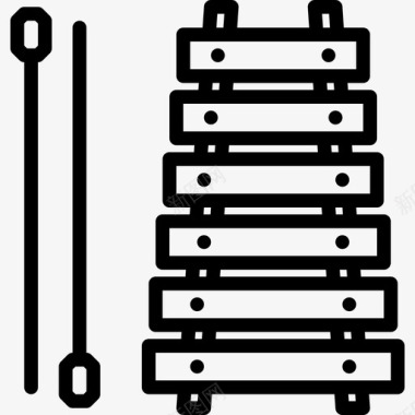 木琴音乐收藏2直线型图标图标