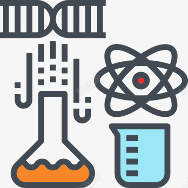 流动线化学学校图标元素线颜色图标