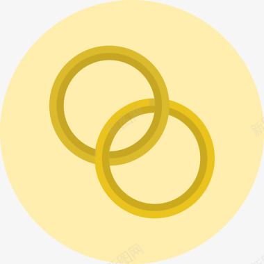 结婚戒指情人节圆形平面图标图标