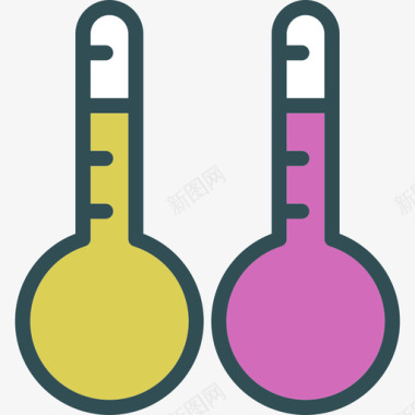 沙尘暴天气图标温度计天气16线性颜色图标图标