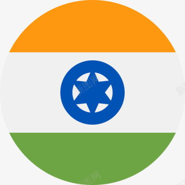 圆形UI印度国旗圆形图标图标