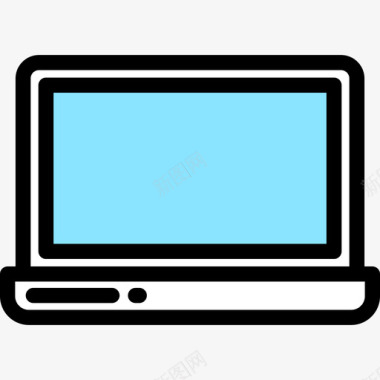 笔记本电脑电子产品8线性彩色图标图标