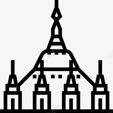 宝塔图标Shwedagon宝塔地标4线性图标图标