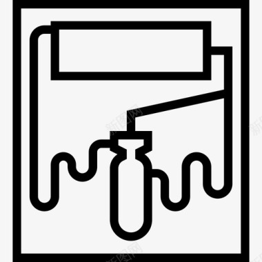 施工工具免费png下载油漆辊施工工具2线性图标图标