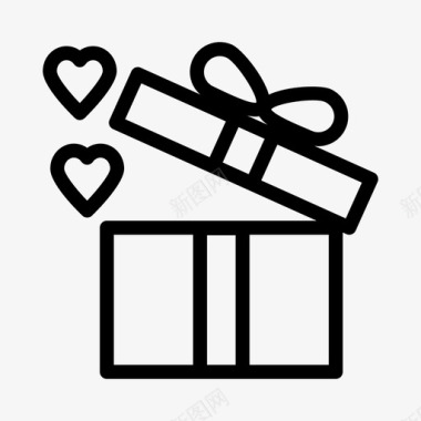 礼品盒圣诞礼物爱心图标图标