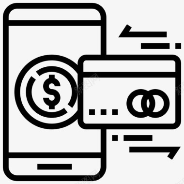 储蓄账户信用卡智能手机图标图标