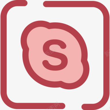 红色琵琶Skype社交网络4红色图标图标