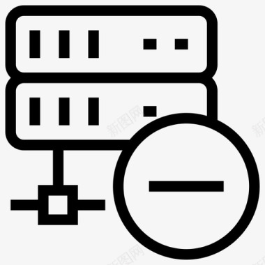图标数据库服务器减号数据库删除图标图标