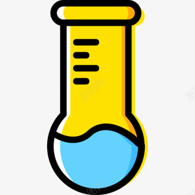 暖黄色试管科学9号黄色图标图标