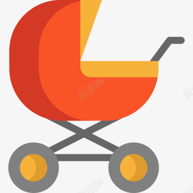 时尚科技元素婴儿推车儿童元素2扁平图标图标