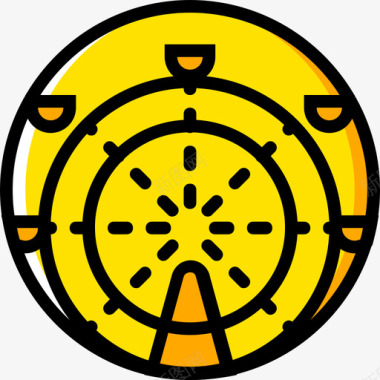 摩天轮纪念碑7号黄色图标图标