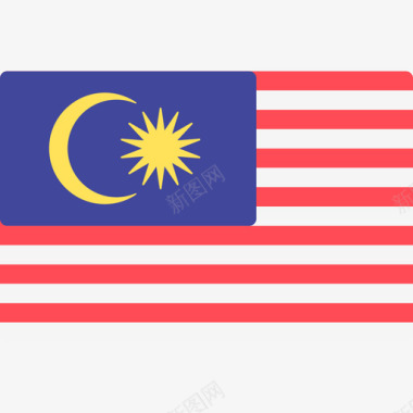 马拉西亚国际旗帜长方形图标图标