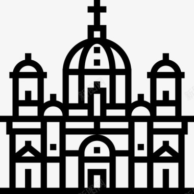 柏林大教堂地标建筑直线形图标图标